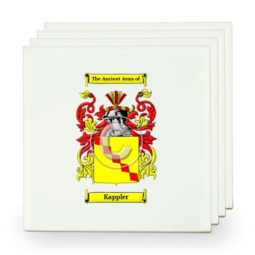 Kappler Set of Four Small Tiles with Coat of Arms