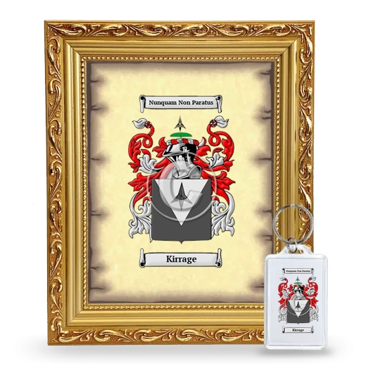 Kirrage Framed Coat of Arms and Keychain - Gold