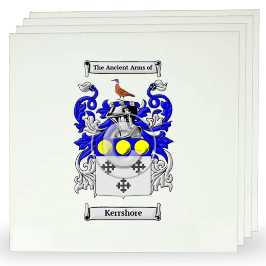 Kerrshore Set of Four Large Tiles with Coat of Arms