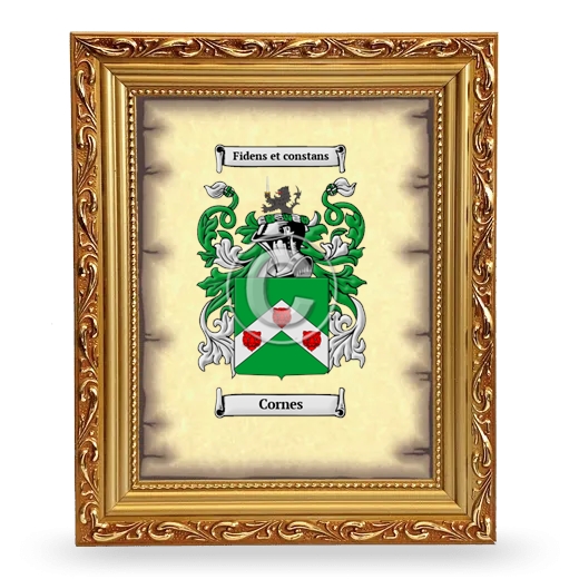 Cornes Coat of Arms Framed - Gold