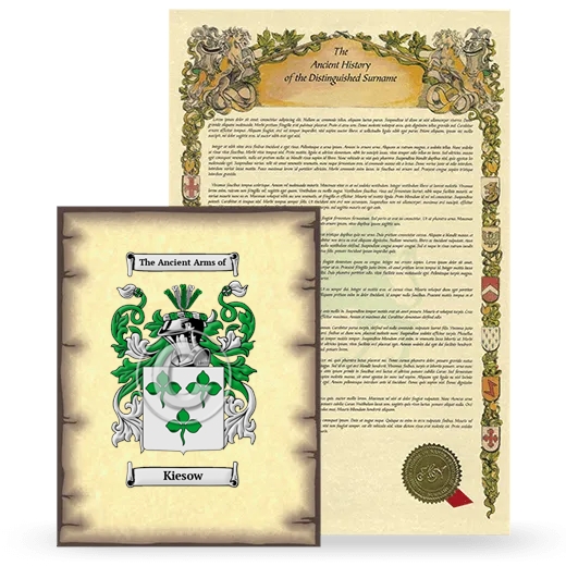 Kiesow Coat of Arms and Surname History Package