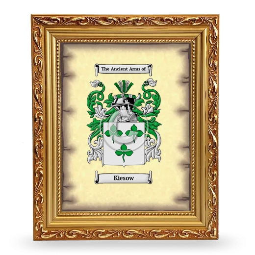 Kiesow Coat of Arms Framed - Gold