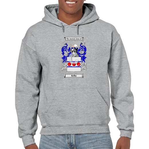 Kelby Grey Unisex Coat of Arms Hooded Sweatshirt