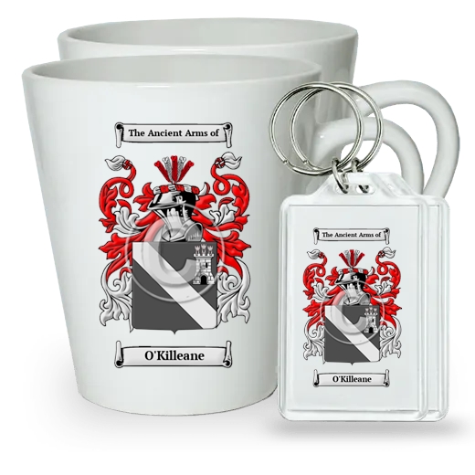 O'Killeane Pair of Latte Mugs and Pair of Keychains