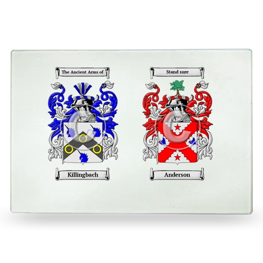 Double Coat of Arms Glass Cutting Board