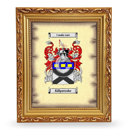 Killpatrake Coat of Arms Framed - Gold