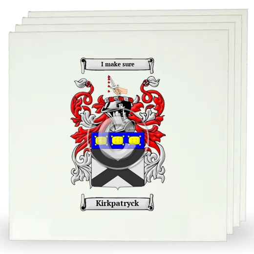 Kirkpatryck Set of Four Large Tiles with Coat of Arms