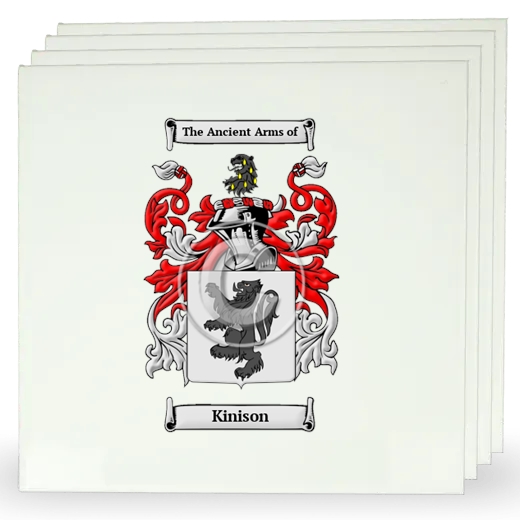 Kinison Set of Four Large Tiles with Coat of Arms