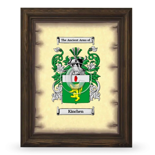 Kinchen Coat of Arms Framed - Brown