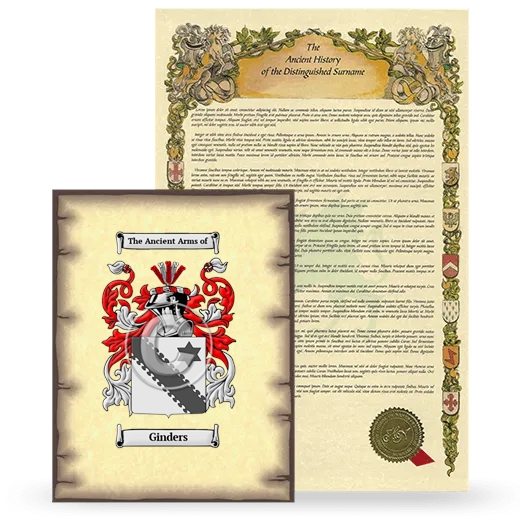 Ginders Coat of Arms and Surname History Package