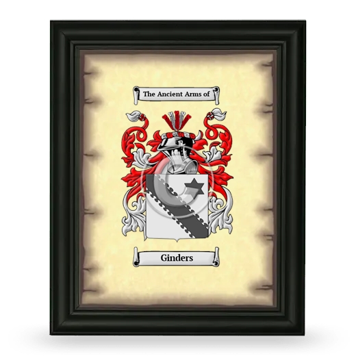 Ginders Coat of Arms Framed - Black
