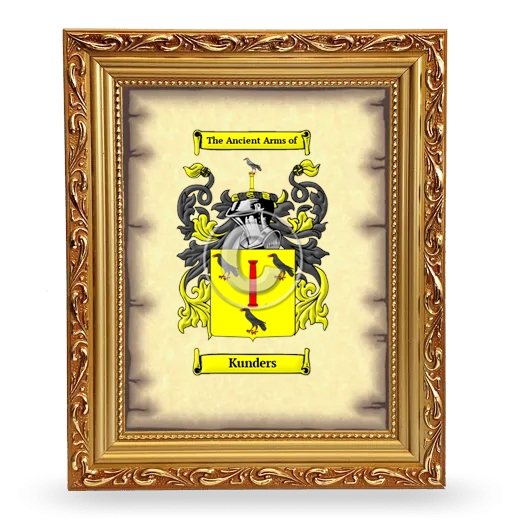 Kunders Coat of Arms Framed - Gold