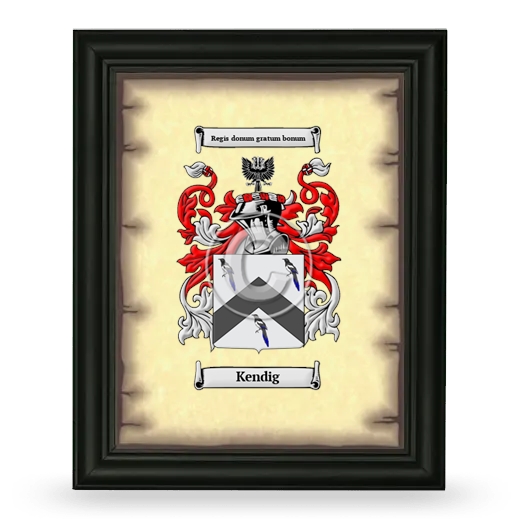 Kendig Coat of Arms Framed - Black