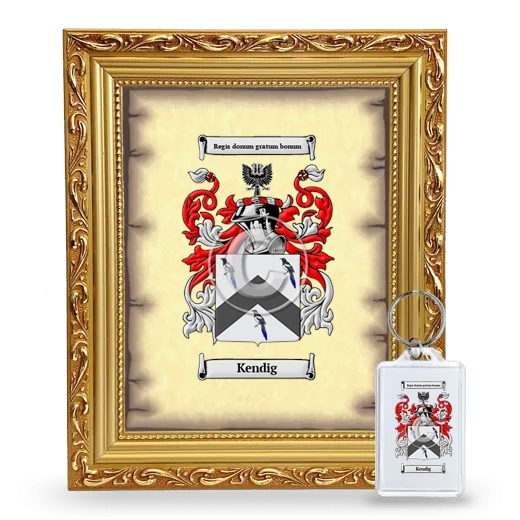 Kendig Framed Coat of Arms and Keychain - Gold