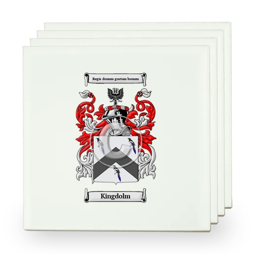 Kingdolm Set of Four Small Tiles with Coat of Arms