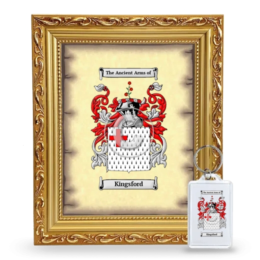 Kingsford Framed Coat of Arms and Keychain - Gold