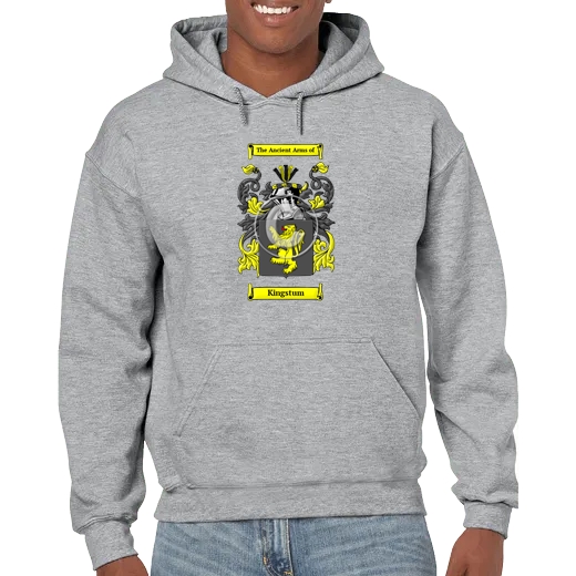 Kingstum Grey Unisex Coat of Arms Hooded Sweatshirt