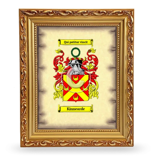 Kinnearde Coat of Arms Framed - Gold