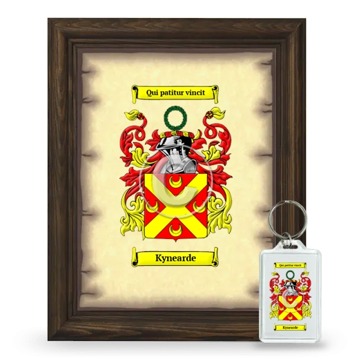 Kynearde Framed Coat of Arms and Keychain - Brown