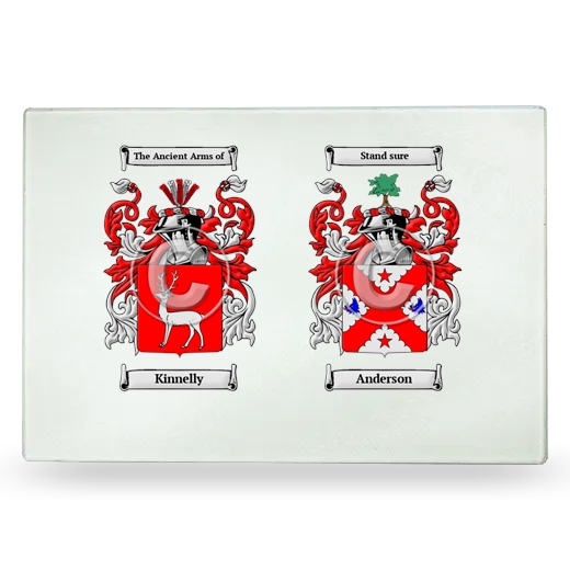 Double Coat of Arms Glass Cutting Board