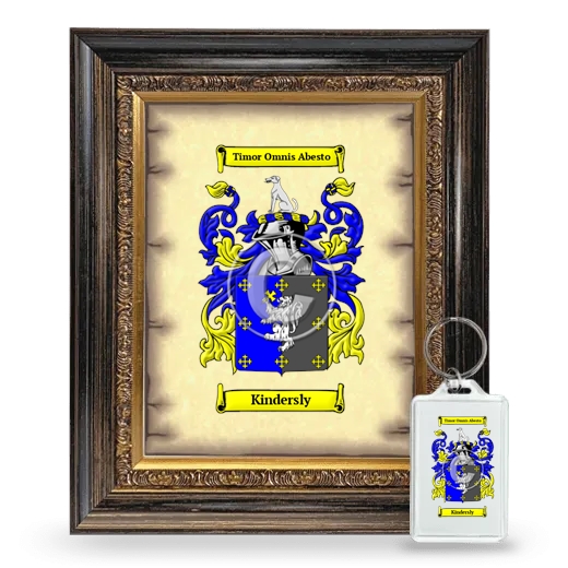 Kindersly Framed Coat of Arms and Keychain - Heirloom