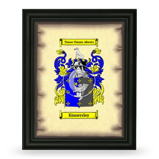 Kinnerslay Coat of Arms Framed - Black