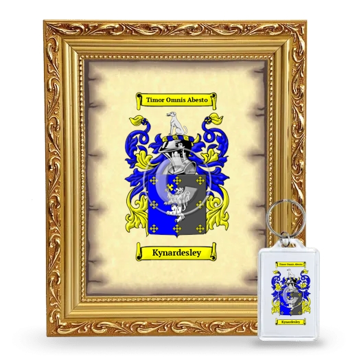 Kynardesley Framed Coat of Arms and Keychain - Gold