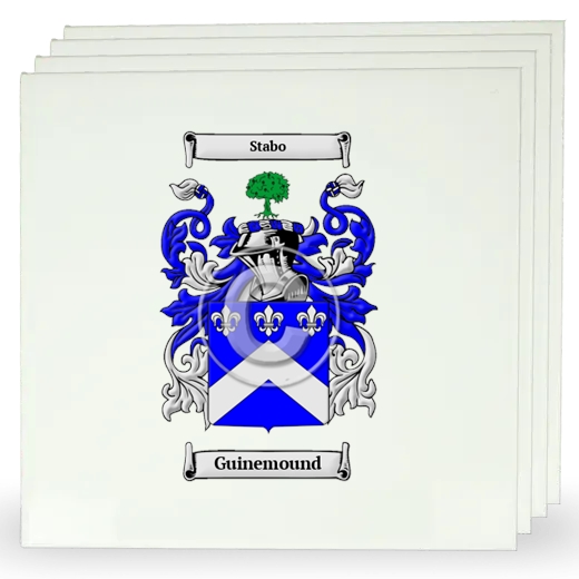 Guinemound Set of Four Large Tiles with Coat of Arms