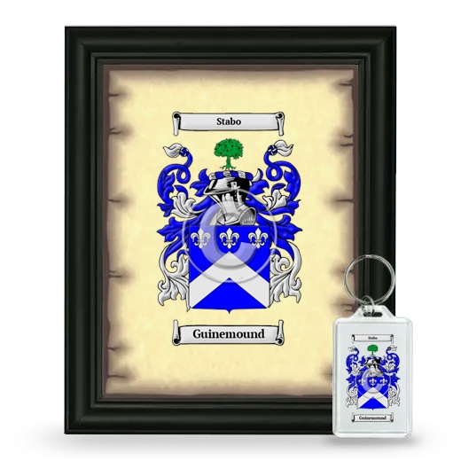 Guinemound Framed Coat of Arms and Keychain - Black