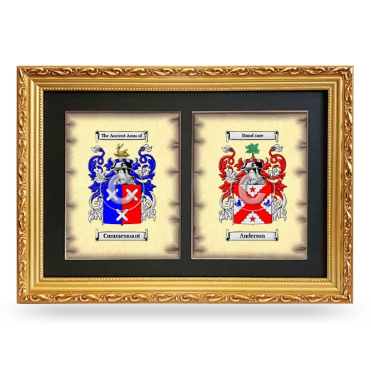 Double Coat of Arms Framed - Gold