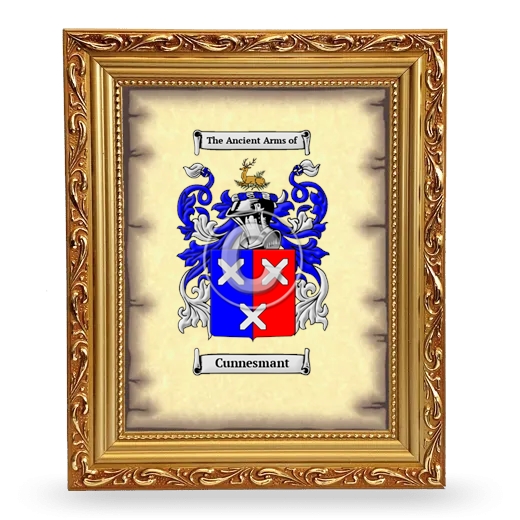 Cunnesmant Coat of Arms Framed - Gold