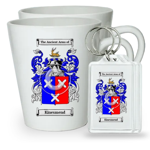 Kinesmend Pair of Latte Mugs and Pair of Keychains