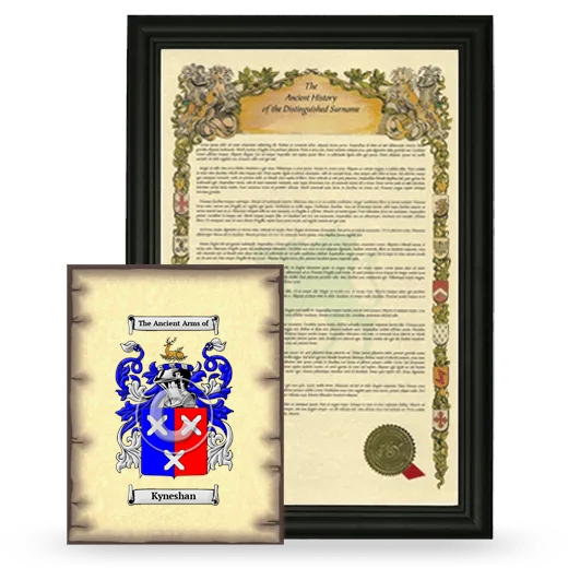 Kyneshan Framed History and Coat of Arms Print - Black