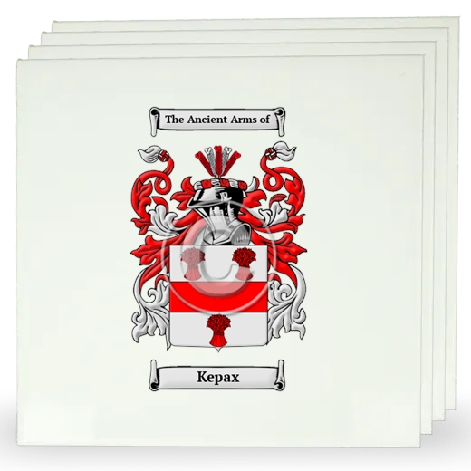 Kepax Set of Four Large Tiles with Coat of Arms