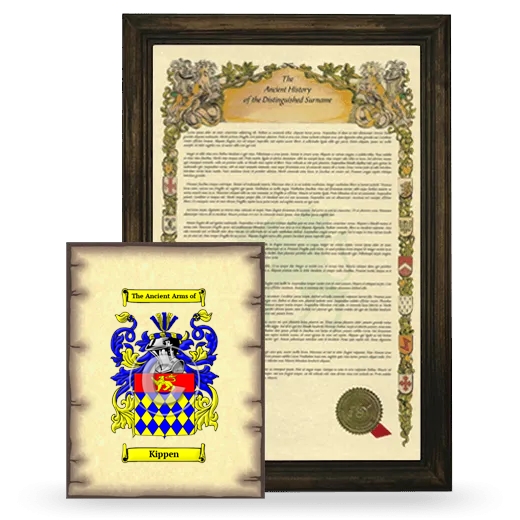 Kippen Framed History and Coat of Arms Print - Brown