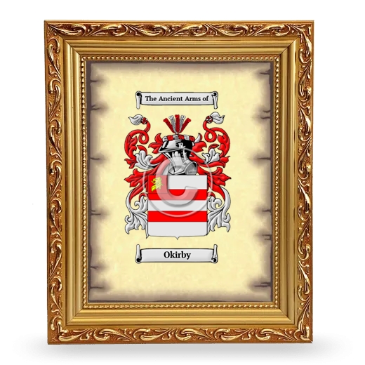 Okirby Coat of Arms Framed - Gold