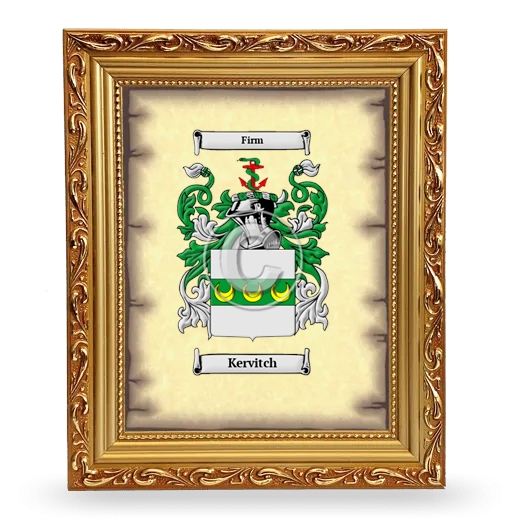 Kervitch Coat of Arms Framed - Gold