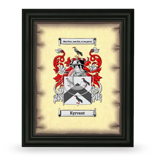 Kyrvant Coat of Arms Framed - Black