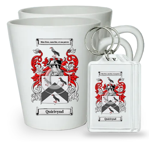 Quirivynd Pair of Latte Mugs and Pair of Keychains