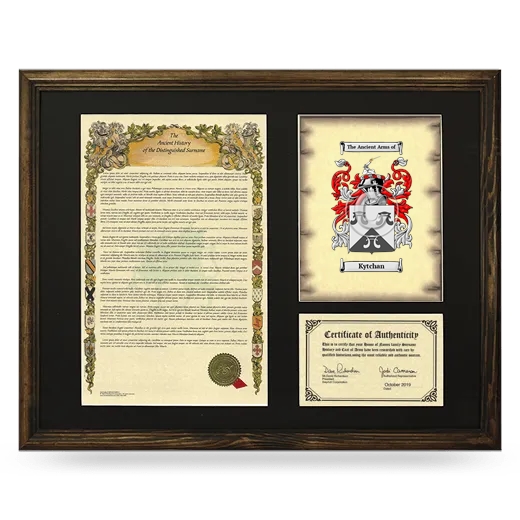 Kytchan Framed Surname History and Coat of Arms - Brown