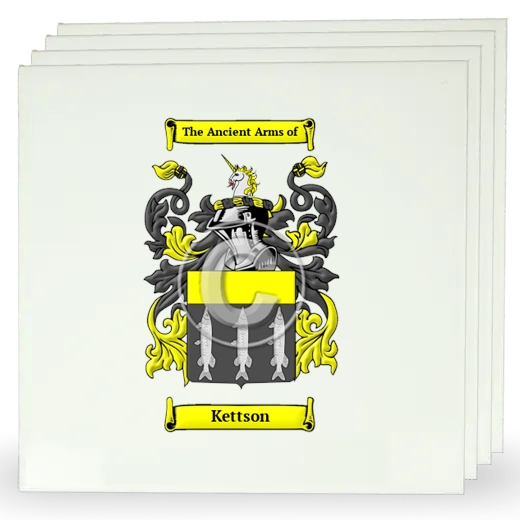 Kettson Set of Four Large Tiles with Coat of Arms