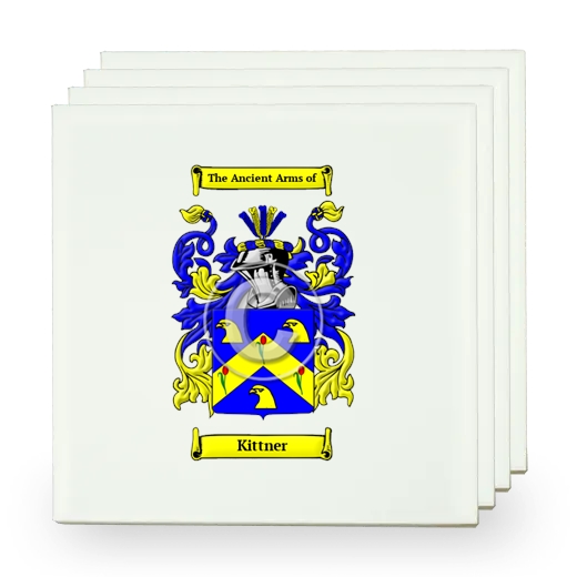 Kittner Set of Four Small Tiles with Coat of Arms