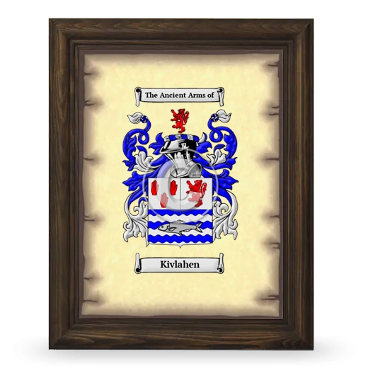 Kivlahen Coat of Arms Framed - Brown