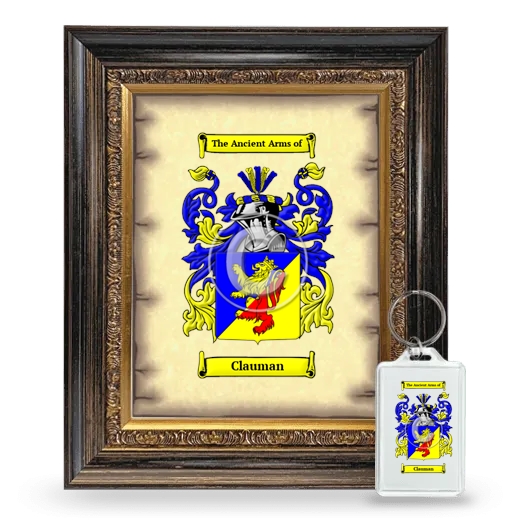 Clauman Framed Coat of Arms and Keychain - Heirloom