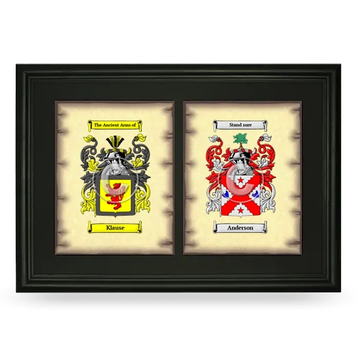 Double Coat of Arms Framed - Black