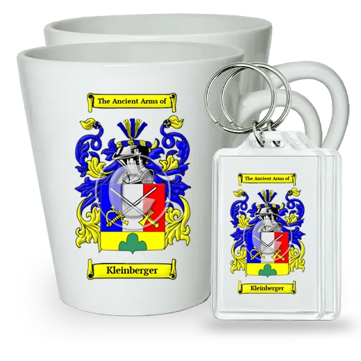 Kleinberger Pair of Latte Mugs and Pair of Keychains