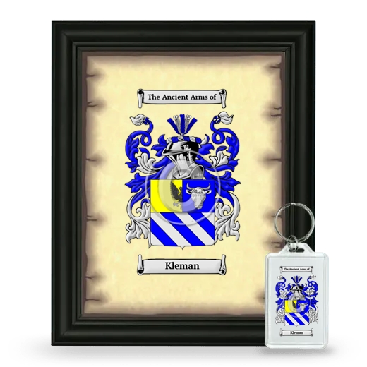 Kleman Framed Coat of Arms and Keychain - Black