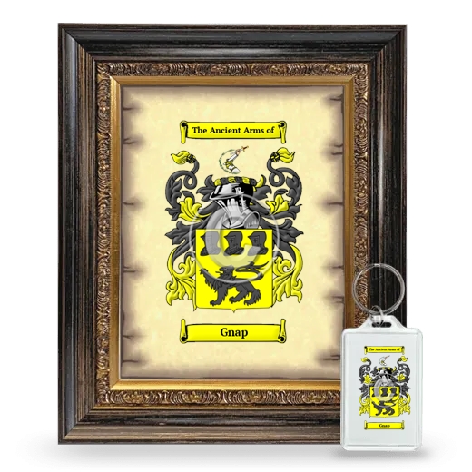 Gnap Framed Coat of Arms and Keychain - Heirloom