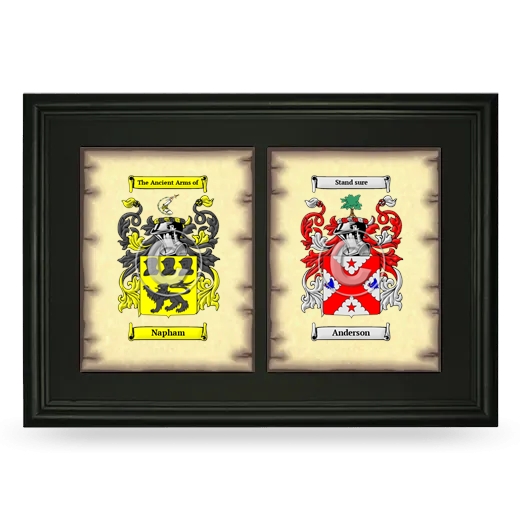 Double Coat of Arms Framed - Black