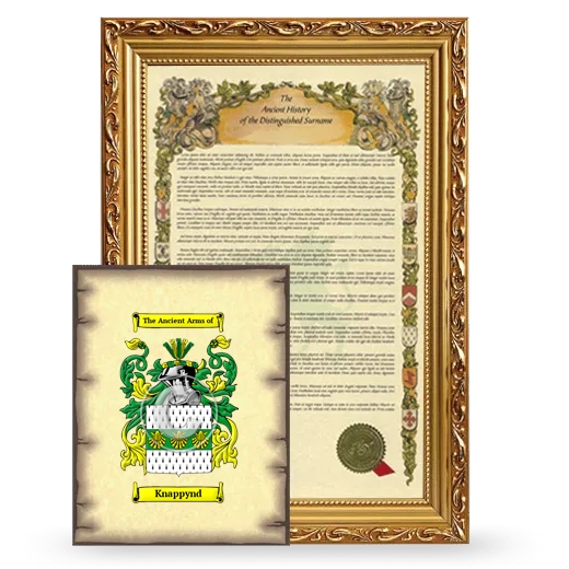 Knappynd Framed History and Coat of Arms Print - Gold